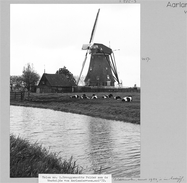 Molen nr. 1 aan de Achtermiddenweg in Aarlanderveen, 1972