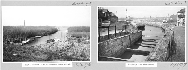 Insteekhaven aan de Oude Maas en haven in Heinenoord, 1972