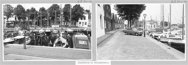 Jachthaven aan het Havenhoofd in Middelharnis, 1972