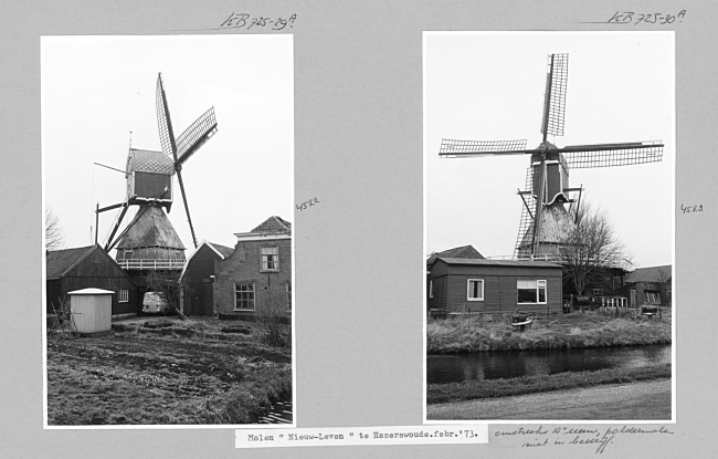 Korenmolen Nieuw Leven in Hazerswoude-Dorp, 1973