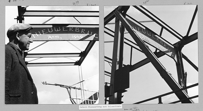 Bruggemeester bij tolhek op Tolbrug Nieuwerbrug, 1970