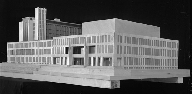 Maquette provinciehuis Zuid-Holland in Den Haag, 1964