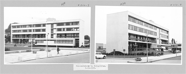 Gemeentehuis aan het Raadhuisplein 1 in Bodegraven, 1969