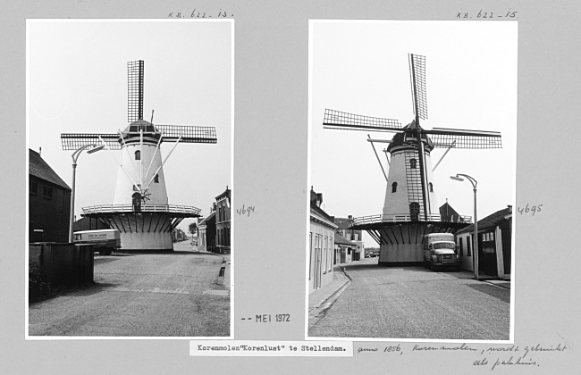 Korenmolen Korenlust in Stellendam, 1972