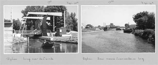 Ziendebrug en Zwammerdamsebrug in Zwammerdam, 1969