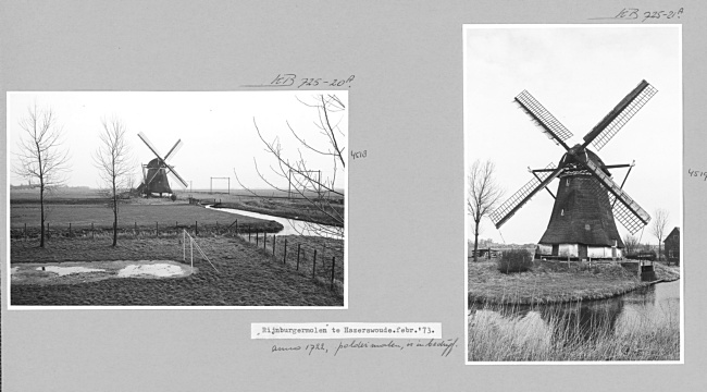 Rijnenburgermolen in Hazerswoude-Rijndijk, 1973