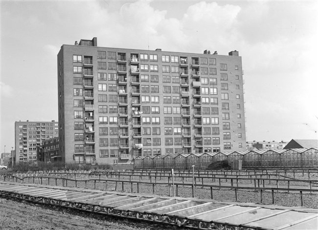 Kassengebied en flatwoningen