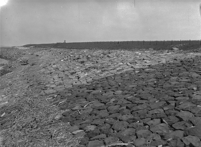 Rijkswaterstaat heeft in 1950 de Brielse Maas met deze dijk afgedamd. Vanaf die tijd is de Brielse Maas, beter bekend als het Brielse Meer, een binnenwater.