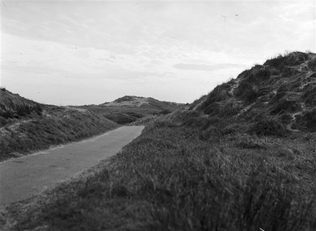 Fietspad door de duinen tussen Katwijk en Noordwijk. Door het aanleggen van fietspaden ontsluit de provincie Zuid-Holland natuurgebieden voor recreatie.