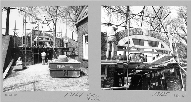 Restauratie van de wallen in Brielle, 1975