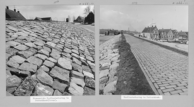 Hoofdwaterkering en de Westhavenzijde in Puttershoek, 1971