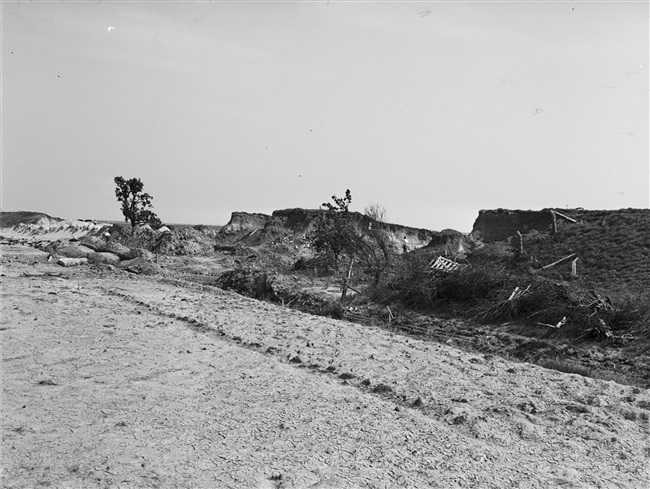 Beschadigde Zuidlandse dijk