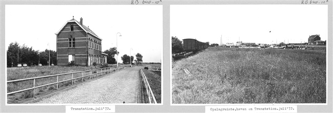 Tramstation aan de Veerhaven in Hellevoetsluis, 1972