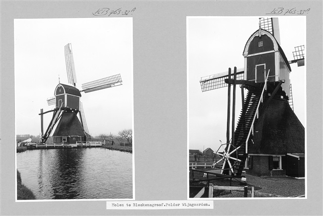 Wingerdse Molen aan de Abbekesdoel in Bleskensgraaf, 1973