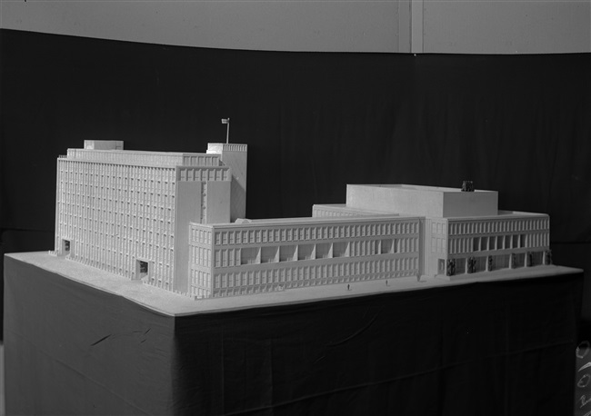 Maquette provinciehuis Zuid-Holland in Den Haag, 1955