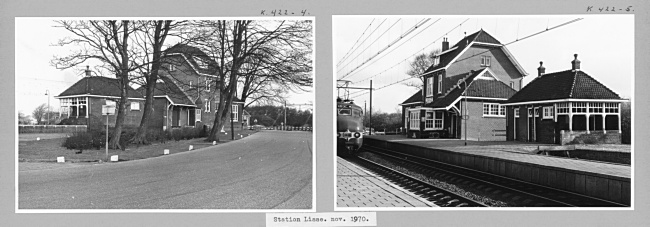 Het oude station aan de Stationsweg 75 in Lisse, 1970