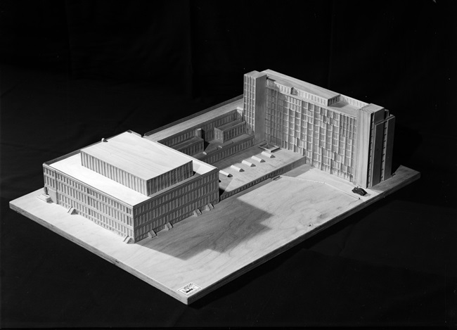 Maquette provinciehuis Zuid-Holland in Den Haag, 1954