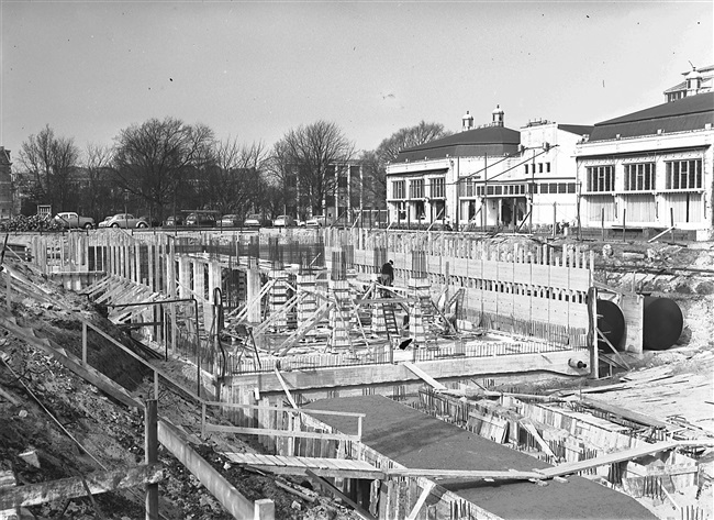 Bouw van kelder provinciehuis in Den Haag, 1959