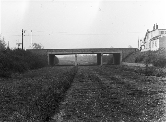 Zeewegviaduct en aanleg S1/N206 in Katwijk, 1947