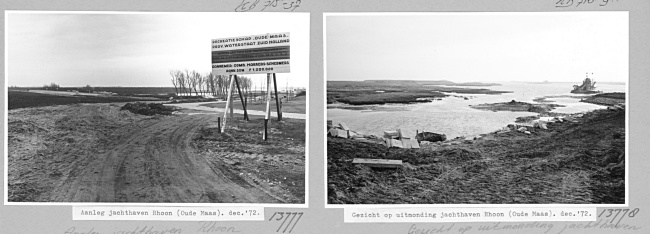 Aanleg jachthaven in Rhoon bij de Oude Maas, 1972