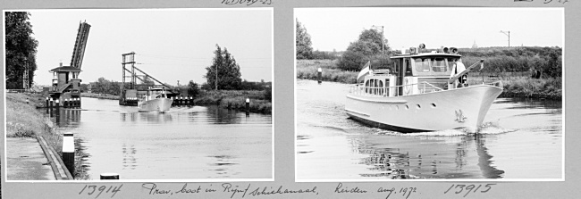 Spoorbrug R.S.K.B in Leiden is open voor Statenjacht, 1972
