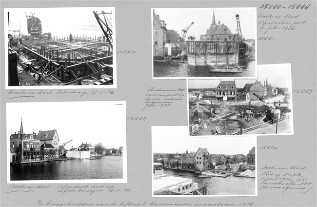 Bouw van de Hefbrug Boskoop over de Gouwe, 1935-1936